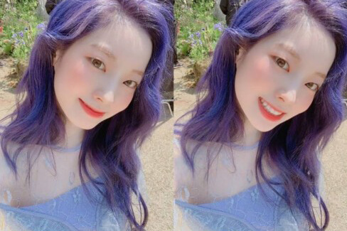 TWICEダヒョン・紫ヘア・髪色・ヘアカラー可愛い・MORE&MORE