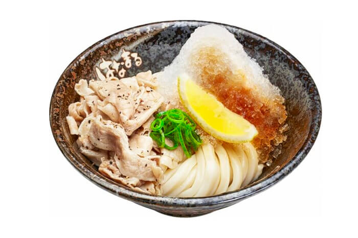 はなまるうどん_極寒白銀ぶっかけ_塩豚レモン 小 590円（税込）～